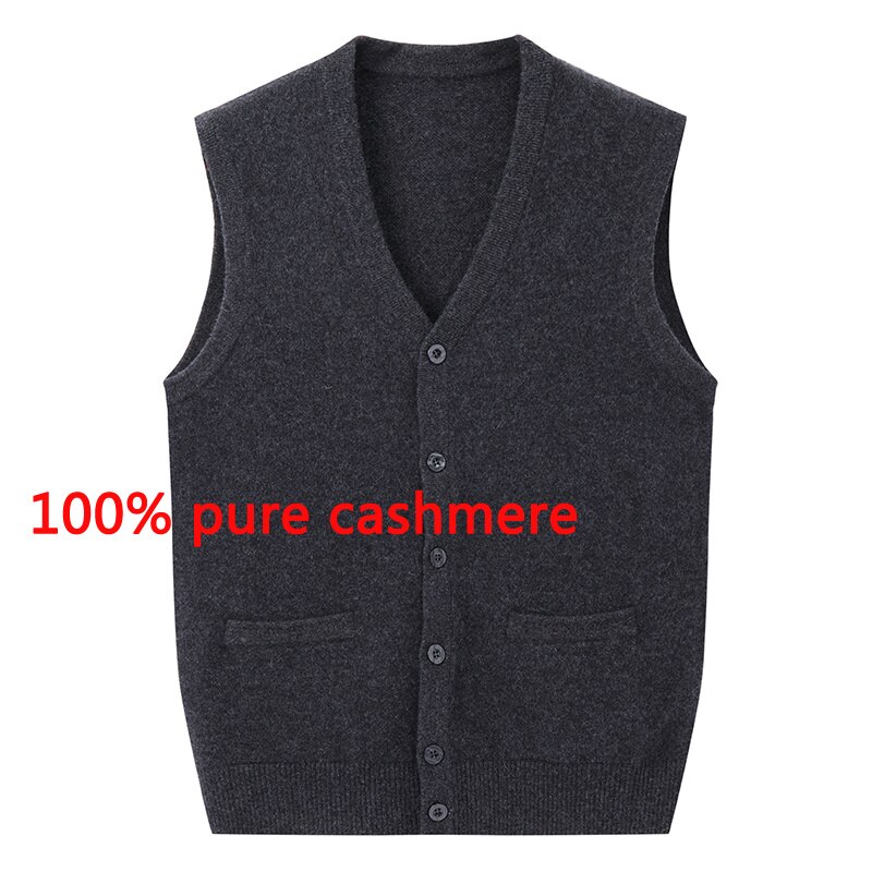 New Autumn Winter Cashmere Sweater Men Knitted Casual V-neck Vest, Sleeveless  fashion Thick plus size S-3XL4XL5XL
